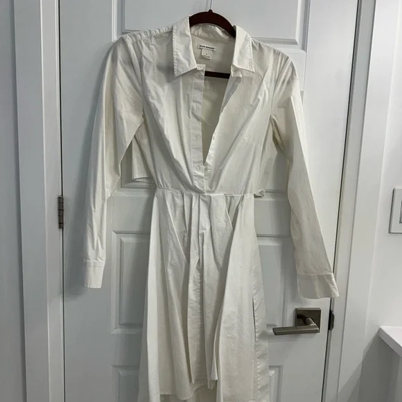 Club Monaco | Dresses | Club Monaco White Long Sleeve Shirt Dress | Poshmark